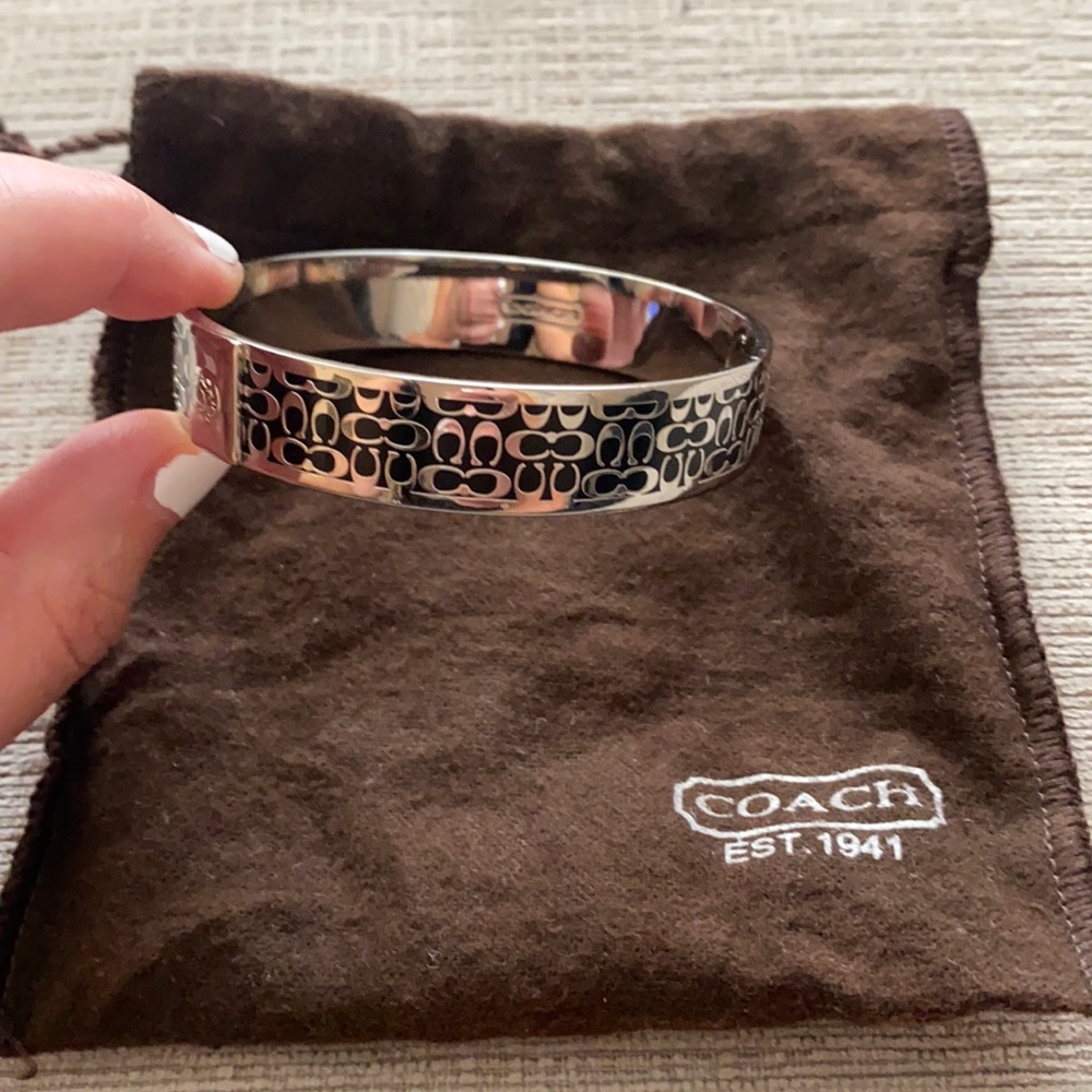 Authentic Coach signature black & silver bracelet